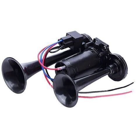 BARKBUSTERS  12V Klaxon d'air de Voiture,Klaxon pneumatique Double trompettes 600DB, Kit de Klaxons Super puissants avec compresseur Universel pour Voitures, Motos, camions, Trains, Bateaux