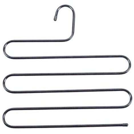 BARKBUSTERS  (14,17 x 14,17 pouces, lot de 2, noir) S-Type en acier inoxydable vêtements pantalons cintres placard rangement organisateur pour pantalons jeans écharpe à suspendre