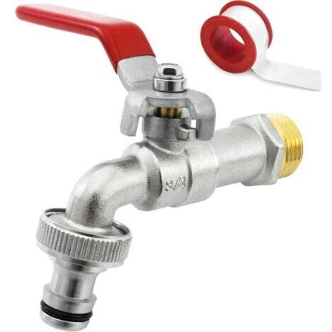 BARKBUSTERS  3/4'' Pouce (20/27) Robinet d'eau en Laiton de Qualité Supérieure, Résistant à la Rouille et au Gel + Raccord de Tuyau