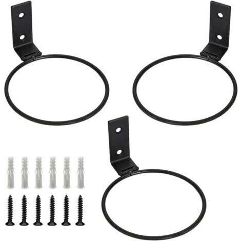 BARKBUSTERS  3 Pièces Supports Muraux pour Pot de Fleurs Anneau de Support de Pot de Fleur Plante Exterieur Porte Pots Anneau Titulaire Pliable Support Jardinière Metal​ avec Vis pour Intérieure Extér