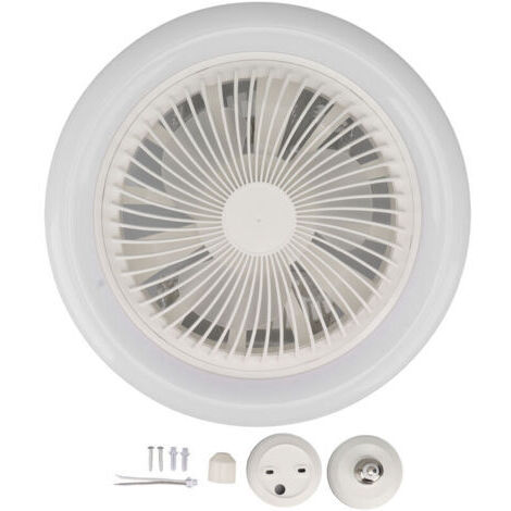 BARKBUSTERS  30W Ventilateur Plafond Avec Lumiere,ventilateur De Plafond ,ventilateur Silencieux Plafond,E27 plafonnier LED À Intensité Variable,3vitesses,Temporisable (Blanc)