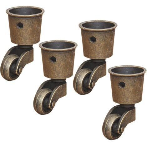 BARKBUSTERS 4 roulettes Pivotantes en Laiton Massif, Roulette de Meuble Haut de Gamme, Charge 44 Lbs, pour Canapé Table Basse Piano
