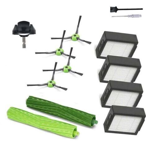BARKBUSTERS Accessoires et pièces de rechange pour iRobot Roomba j7 i7 i6 i3 i4 i2 i5 i8 i1+/Plus e5 e6 série I E J - 1 brosse à rouleaux en caoutchouc, 1 roue pivotante, 4 filtres, 4 brosses latérale