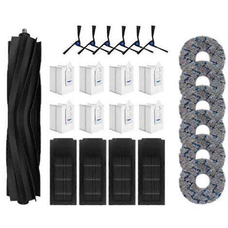 BARKBUSTERS Accessoires pour aspirateur robot Ecovacs Deebot X2 Omni / X2 Pro / X2 : Brosse principale, brosse latérale, filtre HEPA, chiffon de nettoyage et sacs à poussière.