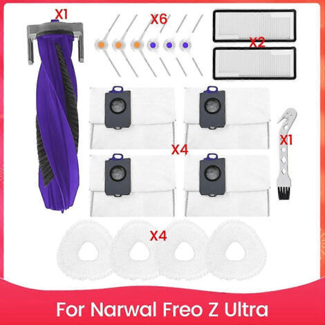 BARKBUSTERS Accessoires pour aspirateur robot Narwal Freo Z Ultra - Pièces de rechange : Brosse latérale principale, filtre HEPA, serpillière C