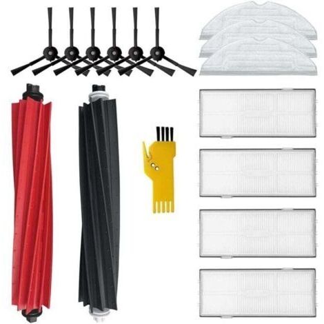 BARKBUSTERS Accessoires pour roborock S8 S8+ Robot Aspirateur Pièces de Rechange 15 Packs 1 Jeu de brosses principales & 4 Filtres & 6 Brosses latérales et 3 Balais à Franges