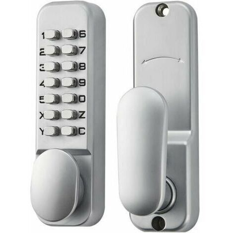 BARKBUSTERS -Alliage De Zinc Verrou De Porte A Code Sans Clé Serrure à Code Mécanique Style Rétro Code Lock, Convient Pour Garage/hôtel/Bureau/Studio/Entrepôt/Dossiers (argent)