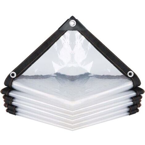 BARKBUSTERS  Bâche imperméable Transparente avec œillets pour Meubles de Jardin,Utilisable en extérieur,Imperméable à la Pluie-Isolation des Plantes,Résistant à la poussière,2mx2m