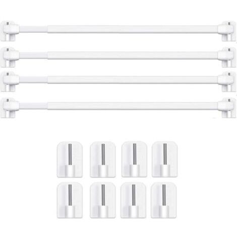 BARKBUSTERS Barres de Vitrage Extensible Tringle Rideau Sans Percage pour Fenetre Pvc pour de Tringle à Rideau Adhésive (4PCS-40-60CM)