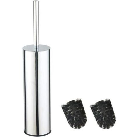 BARKBUSTERS BGL 304 Brosse à WC en Acier Inoxydable Seau Long Brosse à WC Ronde sur Pied avec Support pour la décoration de la Salle de Bain Chrome
