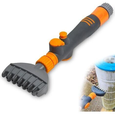 BARKBUSTERS Brosse de nettoyage pour cartouche de filtre de piscine durable pour enlever les débris et la saleté du filtre de piscine, outil de nettoyage pour piscine, spa, jacuzzi