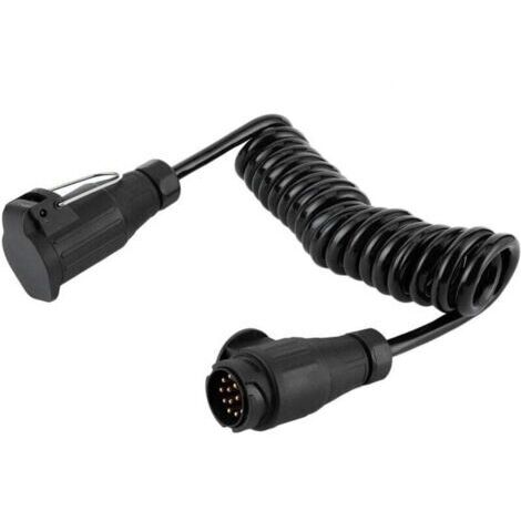 BARKBUSTERS Câble adaptateur 13 broches à 13 broches, rallonge de prise de remorque, cordon à ressort pour voiture, caravane, camping-car