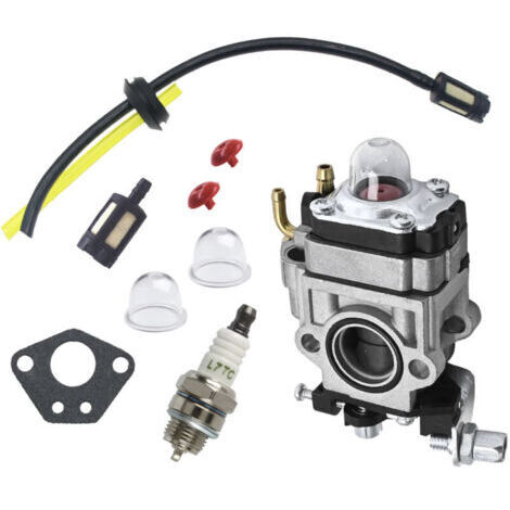 BARKBUSTERS  Carburateur pour débroussailleuse 52cc 43cc Carbu Kit avec joint, tuyau, bougie d'allumage et filtre à essence, Convient à une grande variété de tondeuses à gazon, débroussailleuses
