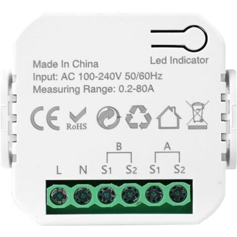 BARKBUSTERS Compteur Electrique Connecté 80A Compteur Electrique Moniteur D'énergie Domestique Wi-FI Bidirectionnel avec 2 Pince Compatible avec Tuya Smart Life