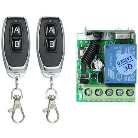 BARKBUSTERS Contrôleur d'accès, commutateur sans fil, commutateur de télécommande DC 12V 1Ch avec 2 télécommandes