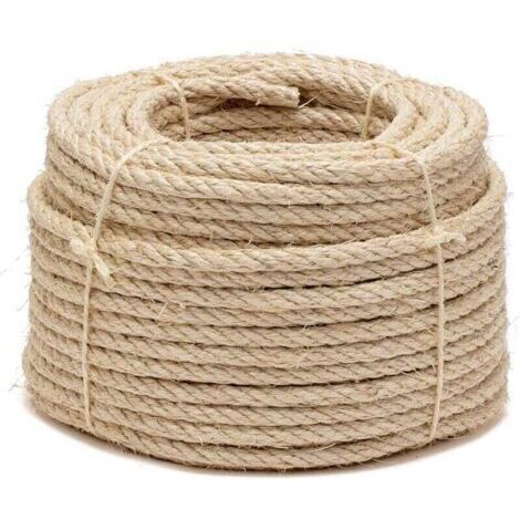 BARKBUSTERS  Corde de Sisal Naturel 8mm Remplacement Cordage Ancien Accessoire Idal pour remplacer Poteaux de l\\'arbre Chat, Balles Jouets en Sisal Inclus (20m, Blanc)