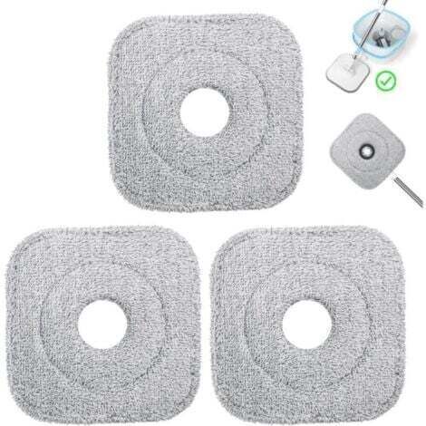 BARKBUSTERS  Ensemble de 3 Têtes de Rechange Balai Serpillère en Microfibre, Tampons de Rechange Vadrouille Carrée, Absorbante, Lavable en Machine, Utilisation Humide et Sèche pour Mop Serpillere