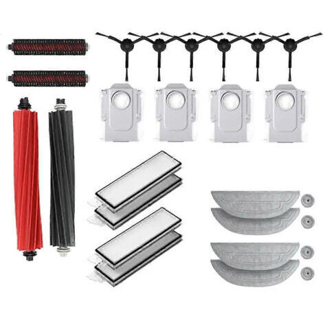 BARKBUSTERS Ensemble de pièces de rechange pour aspirateur robot Roborock S8 MaxV Ultra : lingette, sac à poussière, brosse latérale et filtre.