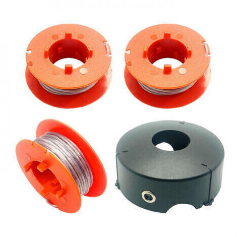 BARKBUSTERS F016800175 Bobine de Fil pour Bosch Art 23 26 30 Easytrim et Combitrim,Pro-Tap Automatique Bobine Cordon Souple,8M x 1,6mm avec Couvercle F016L71088(3 Bobine + 1 Couvercle)