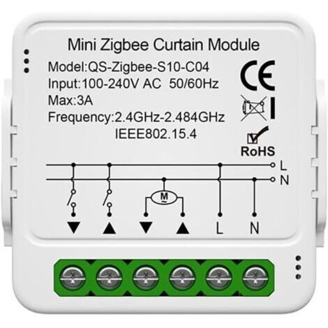 BARKBUSTERS  Interrupteur Module Volet Roulant Connecté, Commutateur Rideau Stores WiFi, Compatible avec Alexa Google Home pour Commande Vocale, Minuterie Intelligent Moteur Mural