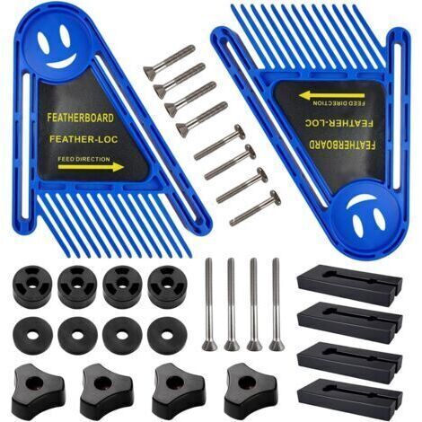 BARKBUSTERS Kit de double guide de coupe, pour scie circulaire 21 × 16,5 cm, outil multifonctionnel pour le travail du bois, compatible avec scie circulaire de table, défonceuse, table et guide.
