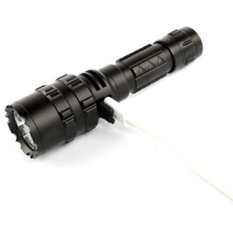 BARKBUSTERS Lampe de poche à lumière forte rechargeable par USB en alliage d'aluminium extérieur L2, lumière concentrée et longue durée