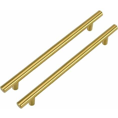 BARKBUSTERS  Lot de 2 Poignee Meuble Dorée Poignee de Meuble Cuisine Entraxe 160mm Poignée Dorée - Poignee Laiton Poignée Tiroir Laiton Poignee Cuisine en Acier Inoxydable