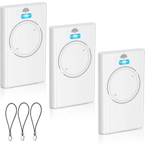 BARKBUSTERS Lot de 3 télécommandes pour ouvre-porte de garage 433,92 MHz - Compatible avec XT2 433 SLH LR - 2 canaux - Blanc