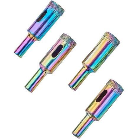 BARKBUSTERS Lot de 4 forets de scie-cloche en acier au carbone pour verre, porcelaine, carrelage, céramique, marbre, granit - 14 mm