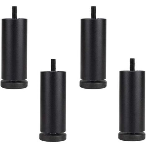 BARKBUSTERS  Lot de 4 Pieds de canapé en Alliage d'aluminium - Réglables de Hauteur - Pieds de Rechange d'armoire - Pieds filetés M8 - Noir - 15 cm