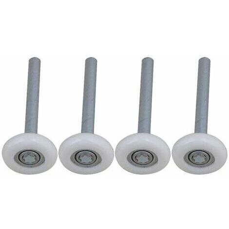 BARKBUSTERS Lot de 4 roulettes de porte de garage en nylon à roulement à billes scellé avec tige de 115 mm