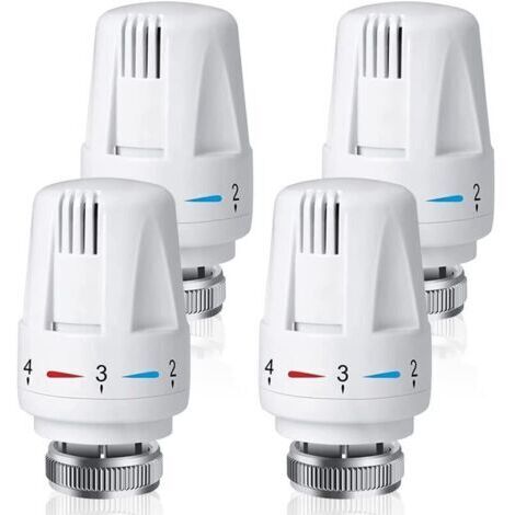 BARKBUSTERS Lot De 4 Vanne Thermostatique Radiateur, CJBIN Tête Thermostatique Radiateur M30 x 1,5, Robinet Thermostatique Radiateur pour La Maison Et Le Bureau, Remplacement de Thermostat de Radiateu
