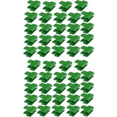 BARKBUSTERS Lot de 48 colliers de serrage pour tuyau de jardin, accessoires de film d'abri de jardin, diamètre extérieur 16 mm, piquets pour plantes, clips en plastique pour serre, Vert