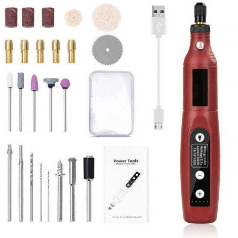 BARKBUSTERS Mini Perceuse Outils Rotatifs LED Mini Perceuse Électrique sans Fil USB Rechargeable pour DIY, Polissage, Coupe
