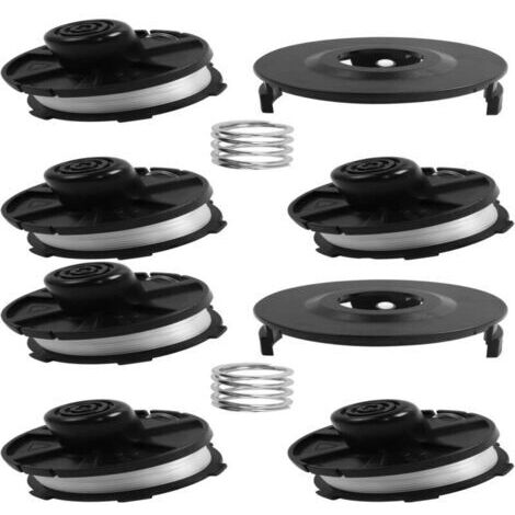 BARKBUSTERS MUFUSHAN bobines de remplacement pour tondeuses à gazon, accessoires pour : DUR181, DUR141, DUR180Z, DUR181Z - (6 pièces bobine + 2 pièce couvercle + 2 pièce ressort)