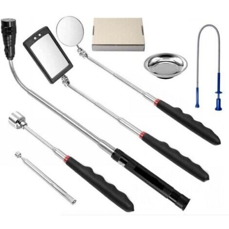 BARKBUSTERS Outil de Préhension Magnétique Télescopique pour Ramassage avec LED , tige d'aspiration flexible avec lumière Ensemble de 7 pièces