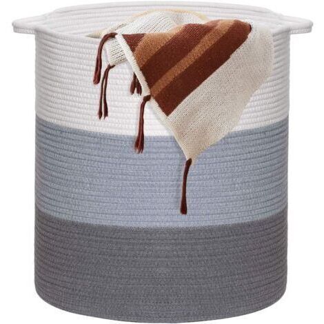 BARKBUSTERS Paniers Linge en Coton - 100% en Coton,45 x 35 cm, Grande Capacité Panier de Rangement, Corbeille à Linge de Haute Qualité, Peut être Utilisé dans la Chambre de Bébé
