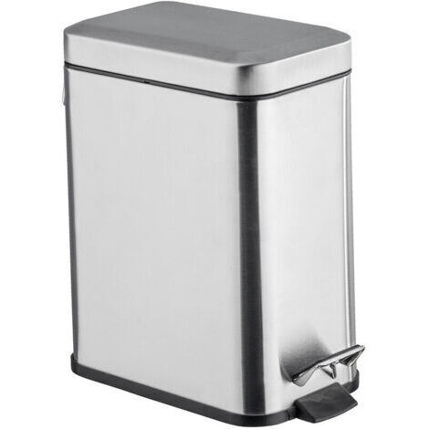 BARKBUSTERS Petite Poubelle Salle de Bain, Poubelle à pédale 5L, Square, Acier inox, 14x29,5x28 cm, aspect mat