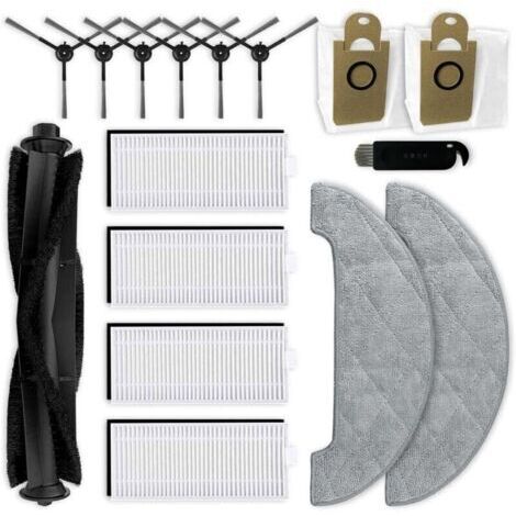 BARKBUSTERS Pièces de rechange compatibles avec Honiture Q6 Pro, pour Laresar L6 Pro, pour Imou L11 Pro, pour Airrobo T10+, 1 brosse principale, 6 brosses latérales, 4 filtres Hepa, 2 lingettes, 2 sac
