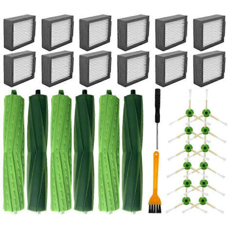 BARKBUSTERS Pièces de rechange et accessoires pour iRobot Roomba I1, I3, I4, I5, I6, I7, I8, E5, E6, E7 : brosse principale, filtre HEPA