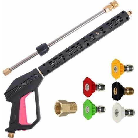 BARKBUSTERS Pistolet de Nettoyeur Haute Pression , Pistolet de remplacement pour laveuse à pression avec rallonge de 16 pouces , 4000 PSI , pistolet de laveuse à pression avec raccord M22-15mm ou M22-