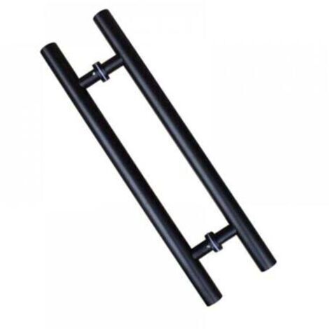 BARKBUSTERS  Poignée de porte coulissante, double face en forme de H, poignée de porte battante robuste, noire Longueur 500 mm Espacement des trous 300 mm
