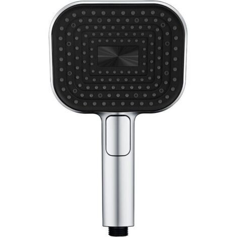 BARKBUSTERS  Pommeau de douche carré moderne avec flexible et support réglable, pommeau de douche haute pression pour maison et camping-car, chromé