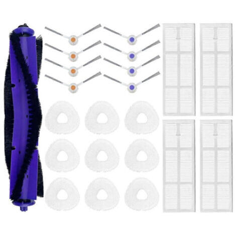 BARKBUSTERS Pour balai serpillère Freo Versatile Self Mop J3 : rouleau, brosses latérales en V, chiffons, filtre HEPA, pièce de rechange