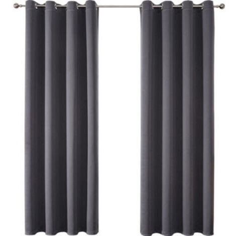 BARKBUSTERS  Rideau Occultant Lot de 2, 132 x 160 cm Doux et Esthétiques Rideaux Occultant pour Salon et Chambre Décoration Maison Lavable pour Chambre Salon, Gris Foncé