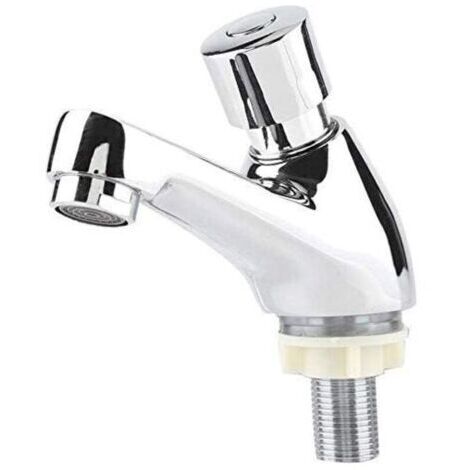 BARKBUSTERS Robinet Poussoir Temporisé, G1/2 Robinet Poussoir Eau Froide Robinets de Lavabo pour Salle de Bain Robinet Salle Bain Robinet Lave Main Eau Froide pour la Salle de Bain et la Cuisine