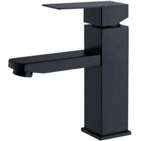 BARKBUSTERS  Robinet Salle Bain Noir Mitigeur Lavabo en Laiton Mitigeur Salle de Bain Contient Tuyaux Chauds et Froids