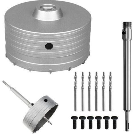 BARKBUSTERS Scie à Cloche Trépan Ø130 mm, Mèche de forage en béton avec manche rond de 220 mm SDS Plus, Forage Outils de Noyau Creux Trépan de Carottage pour Marbre, Granit, Béton