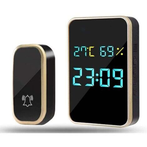 BARKBUSTERS Sonnette Sans Fil, Pas Besoin de Pilesz IP45 Sonnette de Porte Étanche Kit de Carillon Electronique , 38 Mélodies au 4 Niveau de Volume