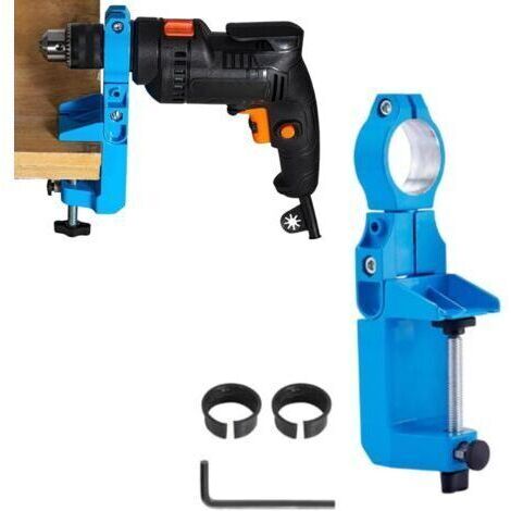 BARKBUSTERS Support de perceuse électrique rotatif à 360°, support de perceuse à colonne, support de perceuse à étau pivotant avec pince de 43 mm